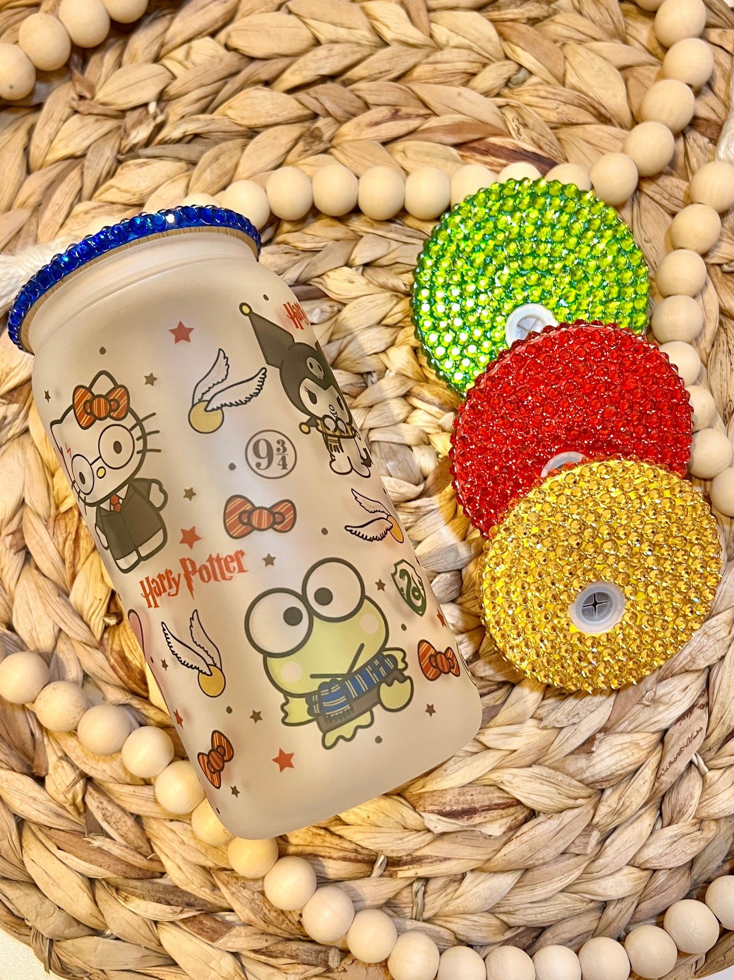 Kawaii Wizard and Friends Glass Can